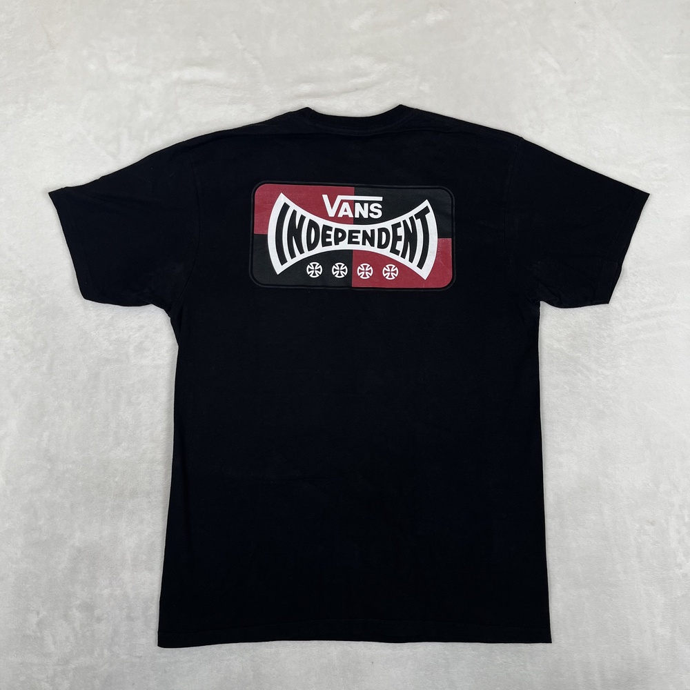 Vans Independent T-Shirt Mens Medium Black Skateboard Logo Back Graphic Tee